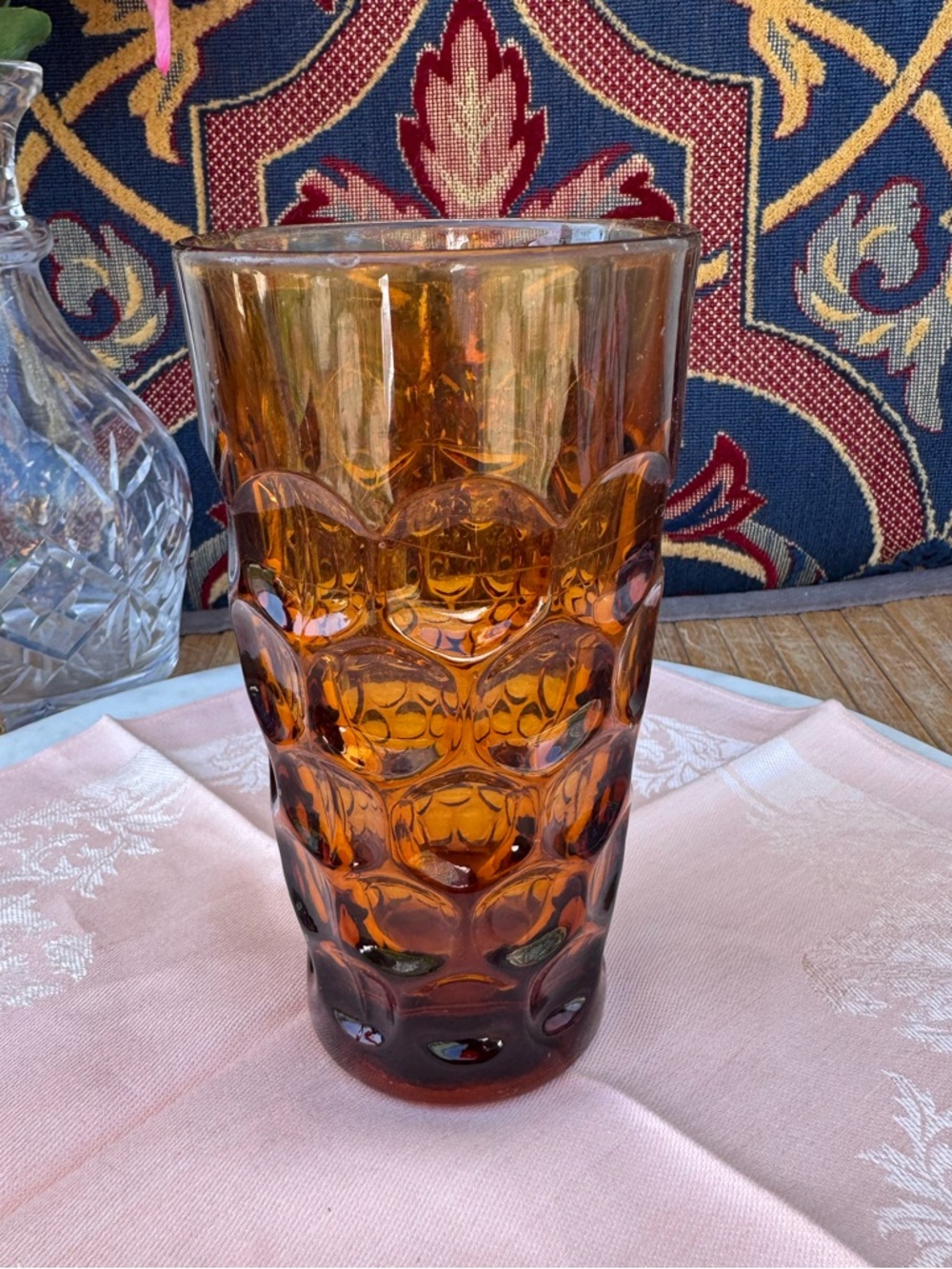 Heisey Imperial Provincial Amber Honeycomb Glass Tumbler – Vintage Collectible
